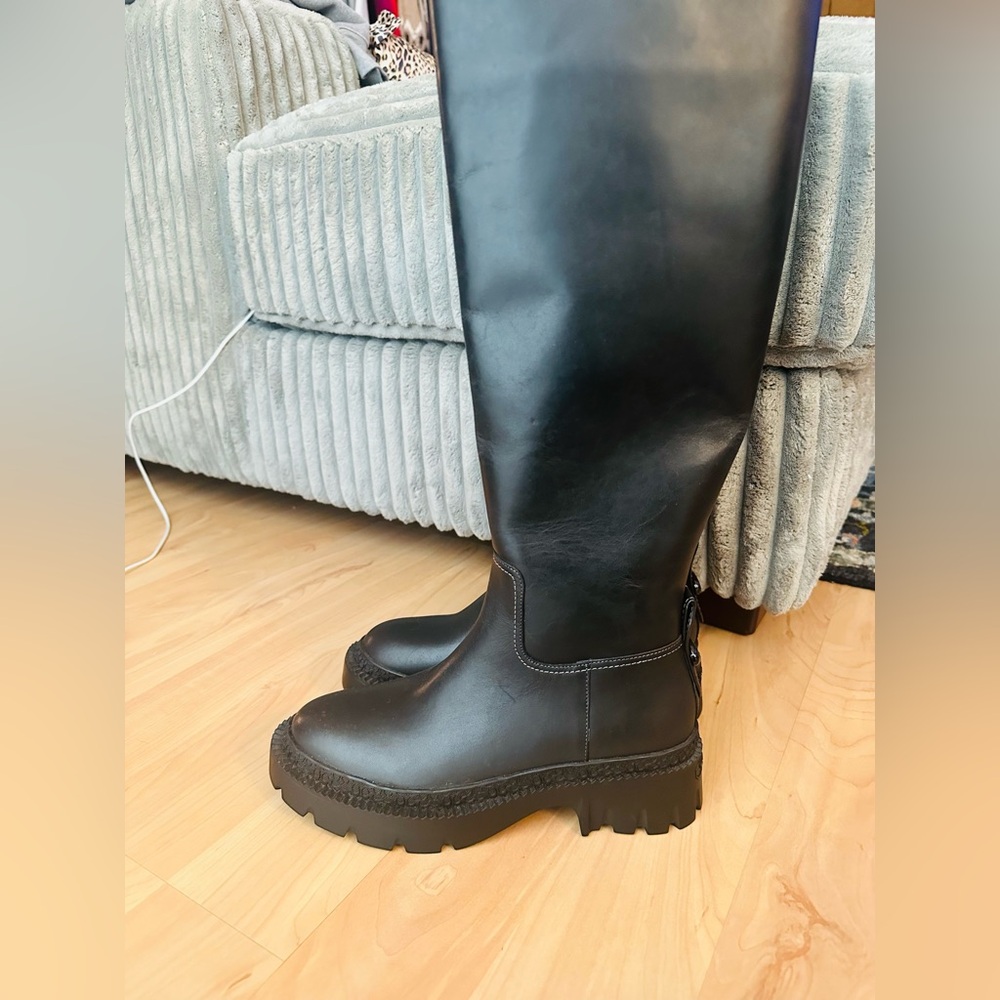 Coach Black Leather Boots NWOT